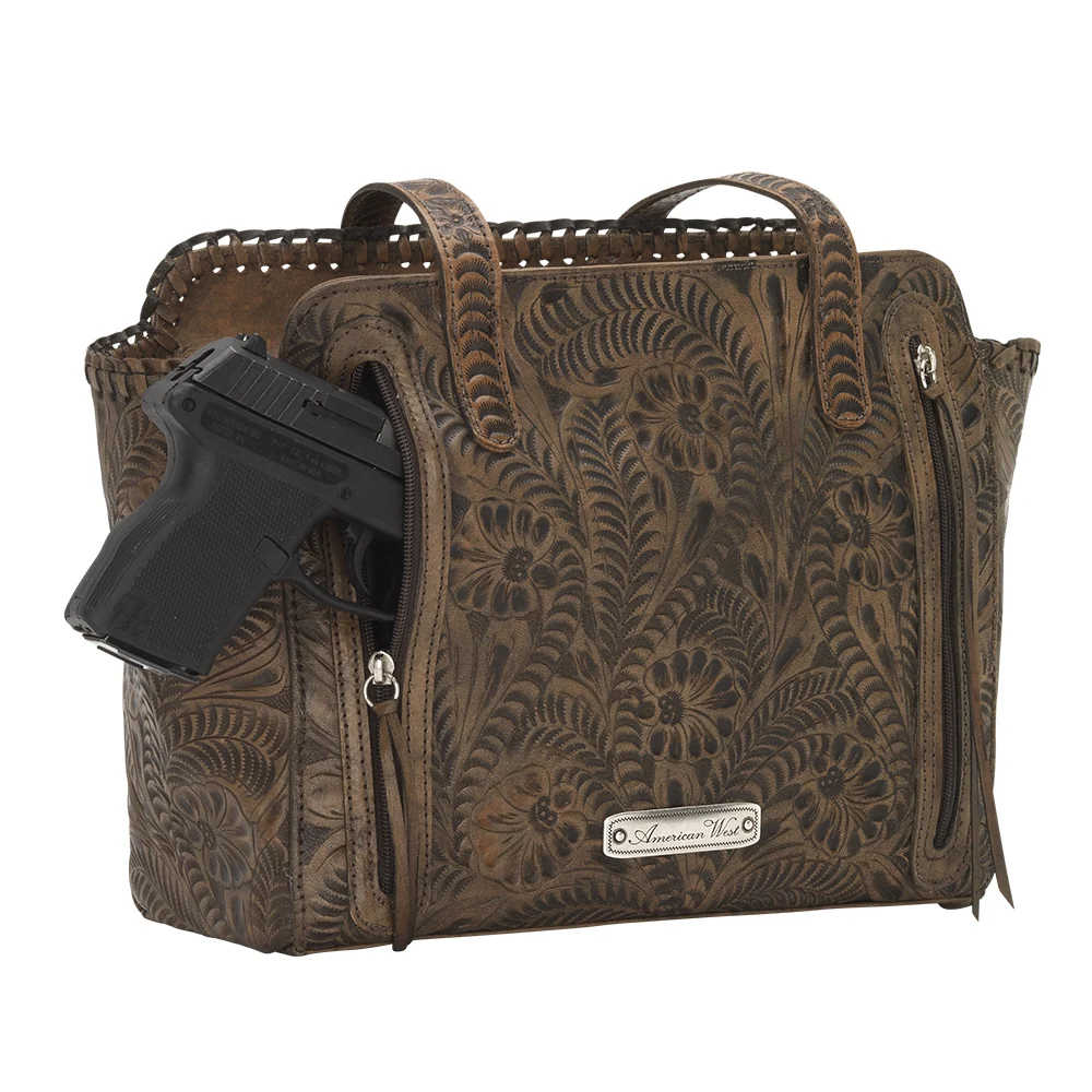 American West Annie's Secret Collection Zip Top Tote with Conceal Carry Pocket on Back - Image 11