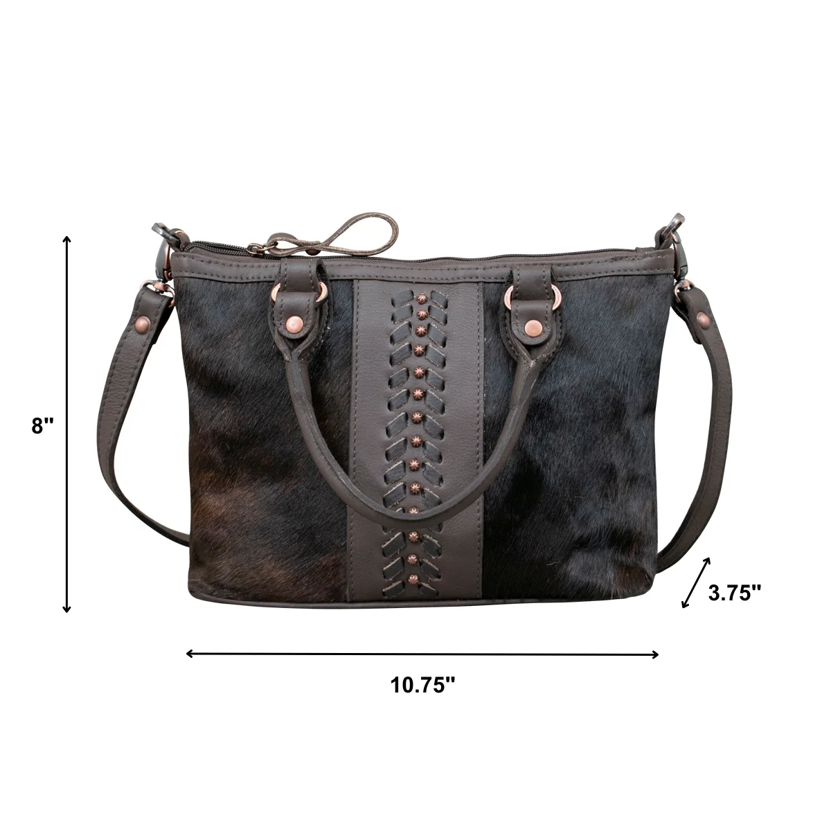 American West Cow Town Small Zip Top Convertible Satchel with Conceal Carry Pocket on Back - Image 9