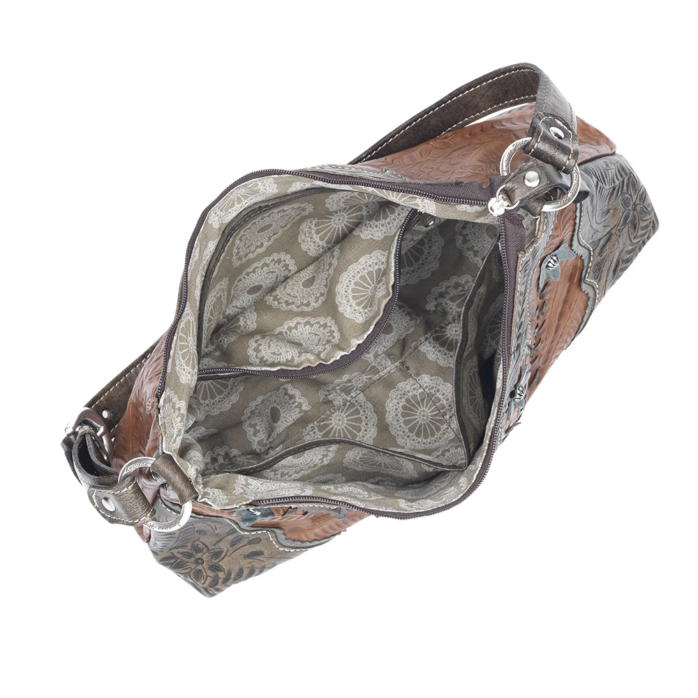 American West Cow Town Zip Top Shoulder Bag - Image 4
