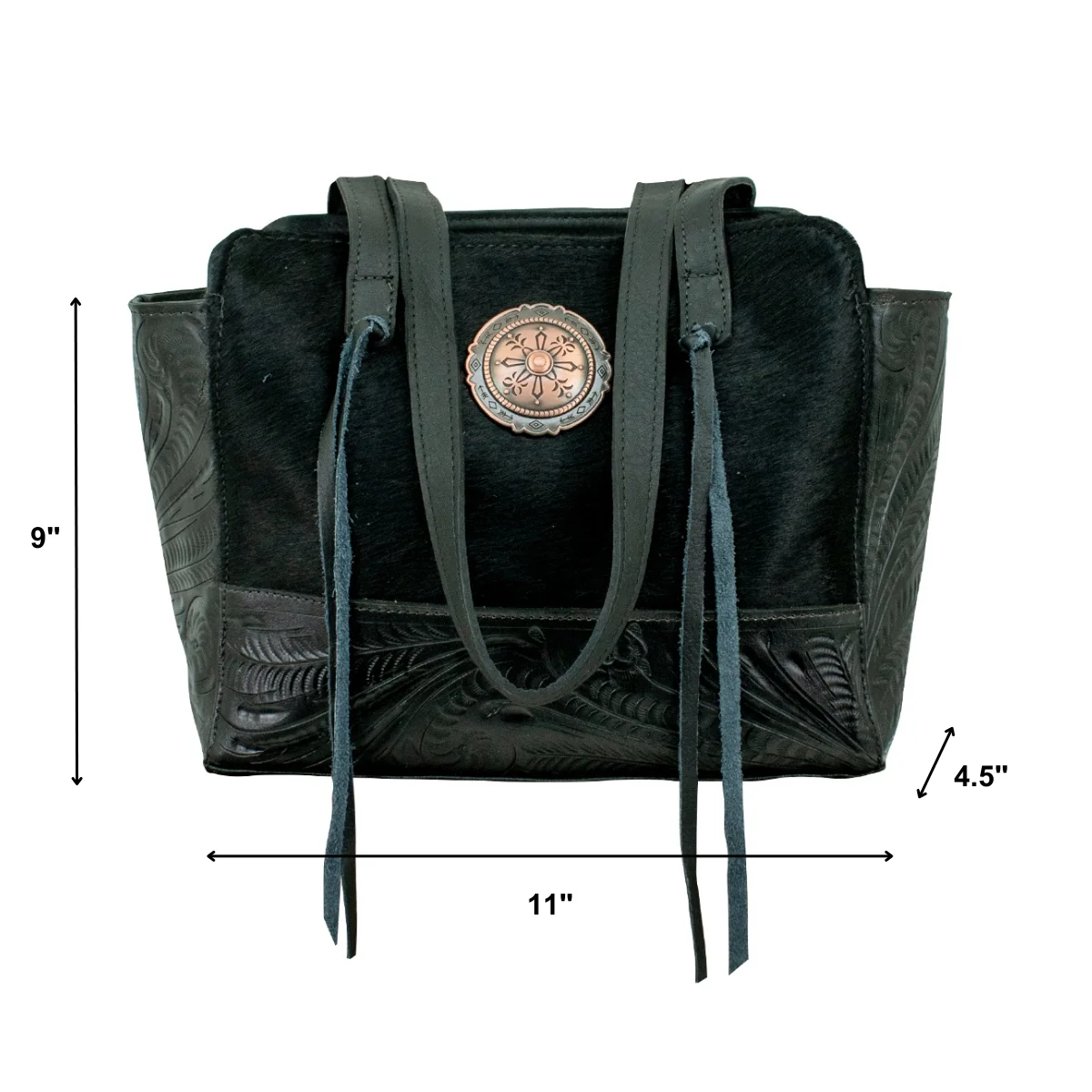 American West Cow Town Zip Top Tote with Conceal Carry Pocket on Back - Image 7