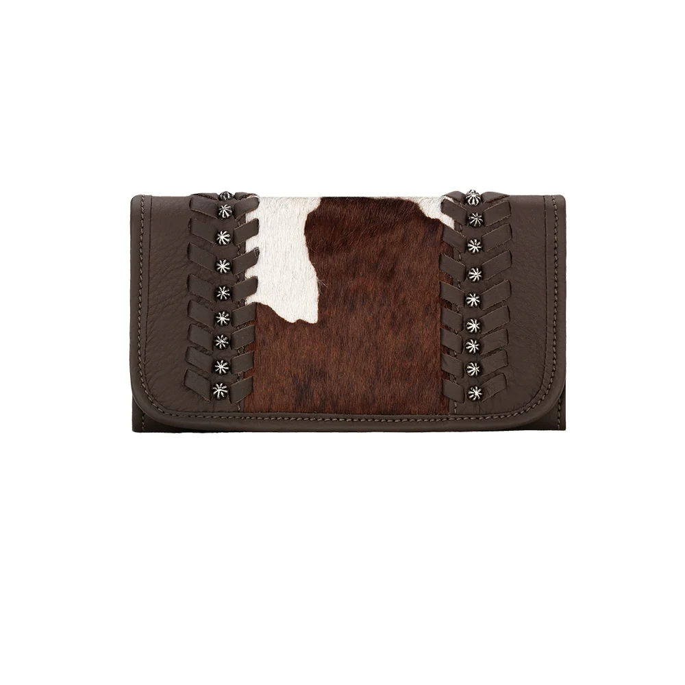 American West Cowtown Hair-On Ladies Tri-Fold Wallet - Image 2
