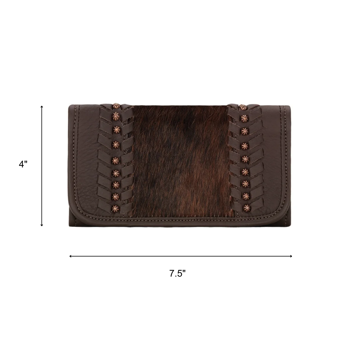 American West Cowtown Hair-On Ladies Tri-Fold Wallet - Image 5