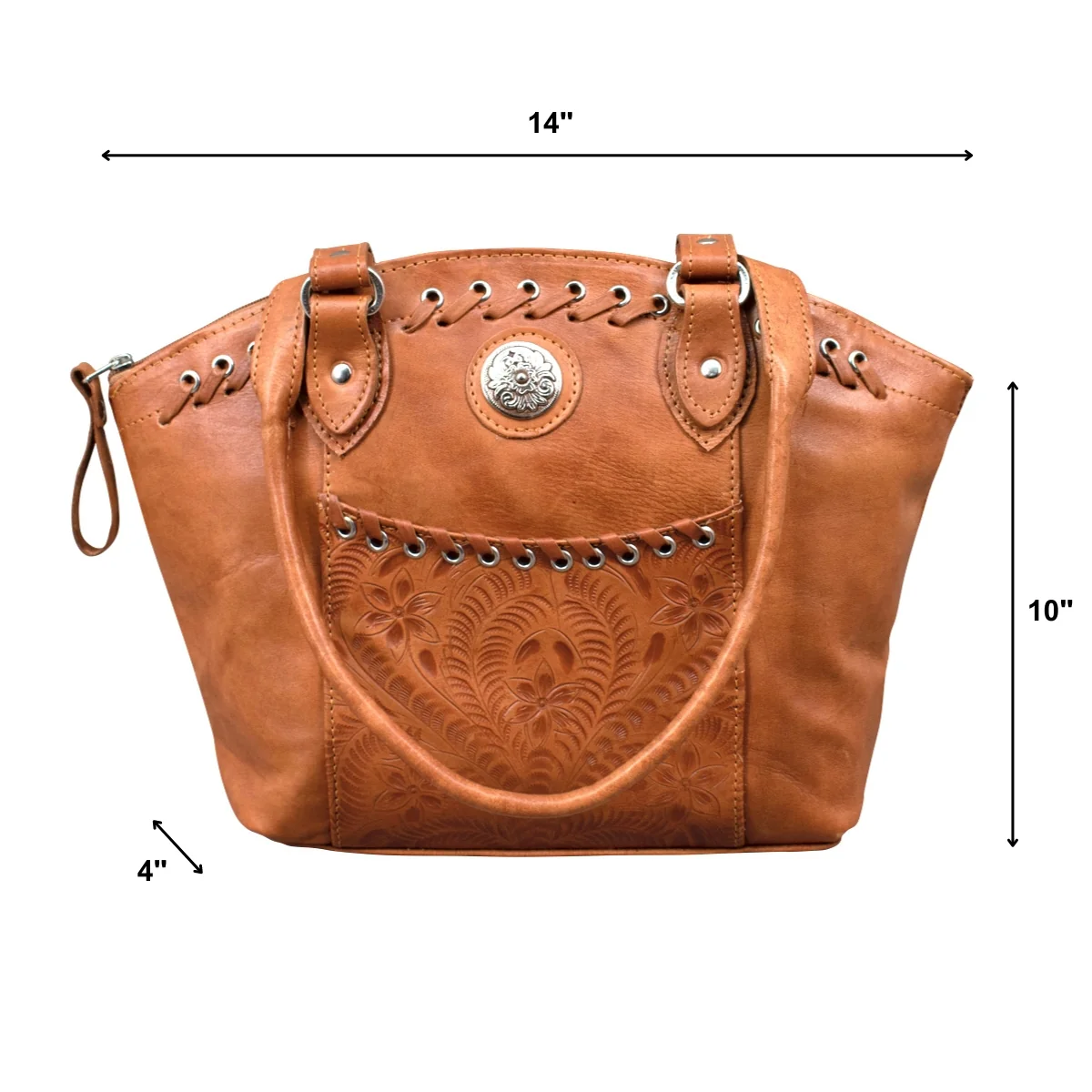 American West Harvest Moon Zip Top Bucket Tote with Conceal Carry Pocket on Back - Image 5