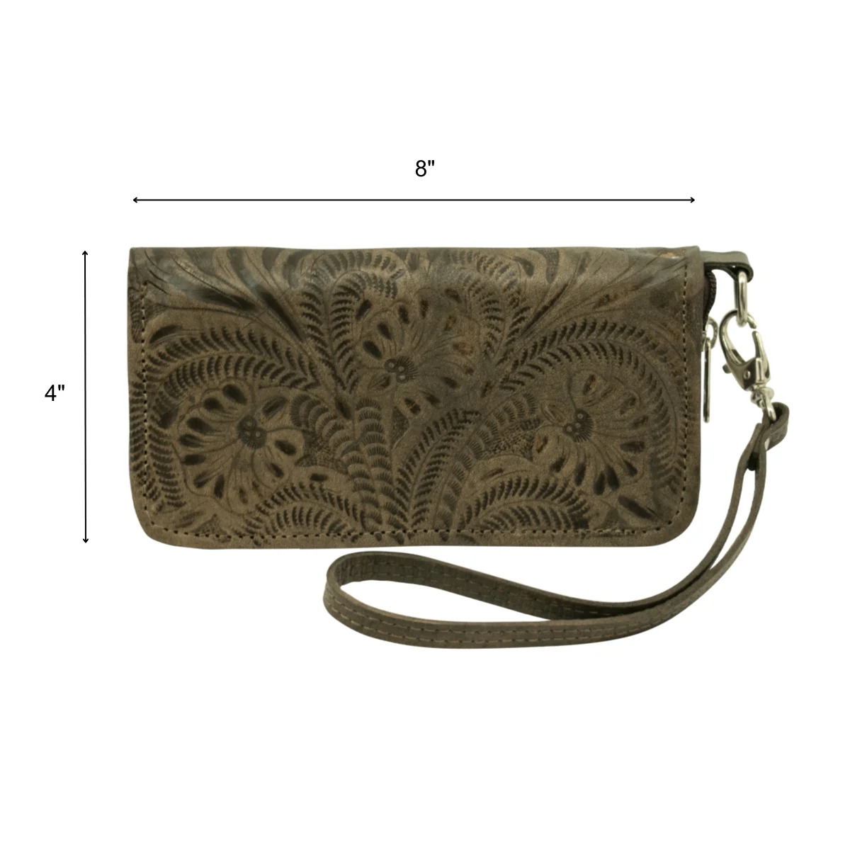 American West Ladies Zip-Around Wallet with Wrist Strap - Image 25