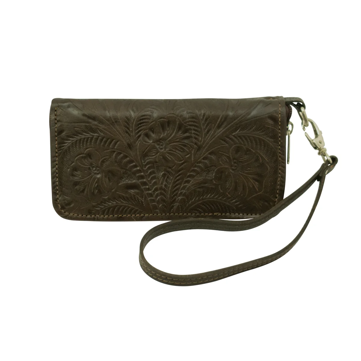 American West Ladies Zip-Around Wallet with Wrist Strap - Image 3