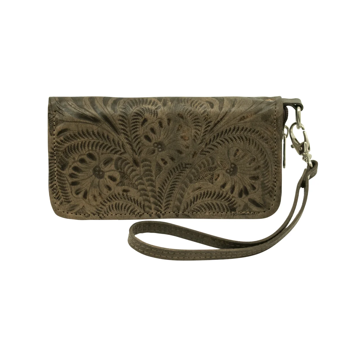 American West Ladies Zip-Around Wallet with Wrist Strap - Image 7
