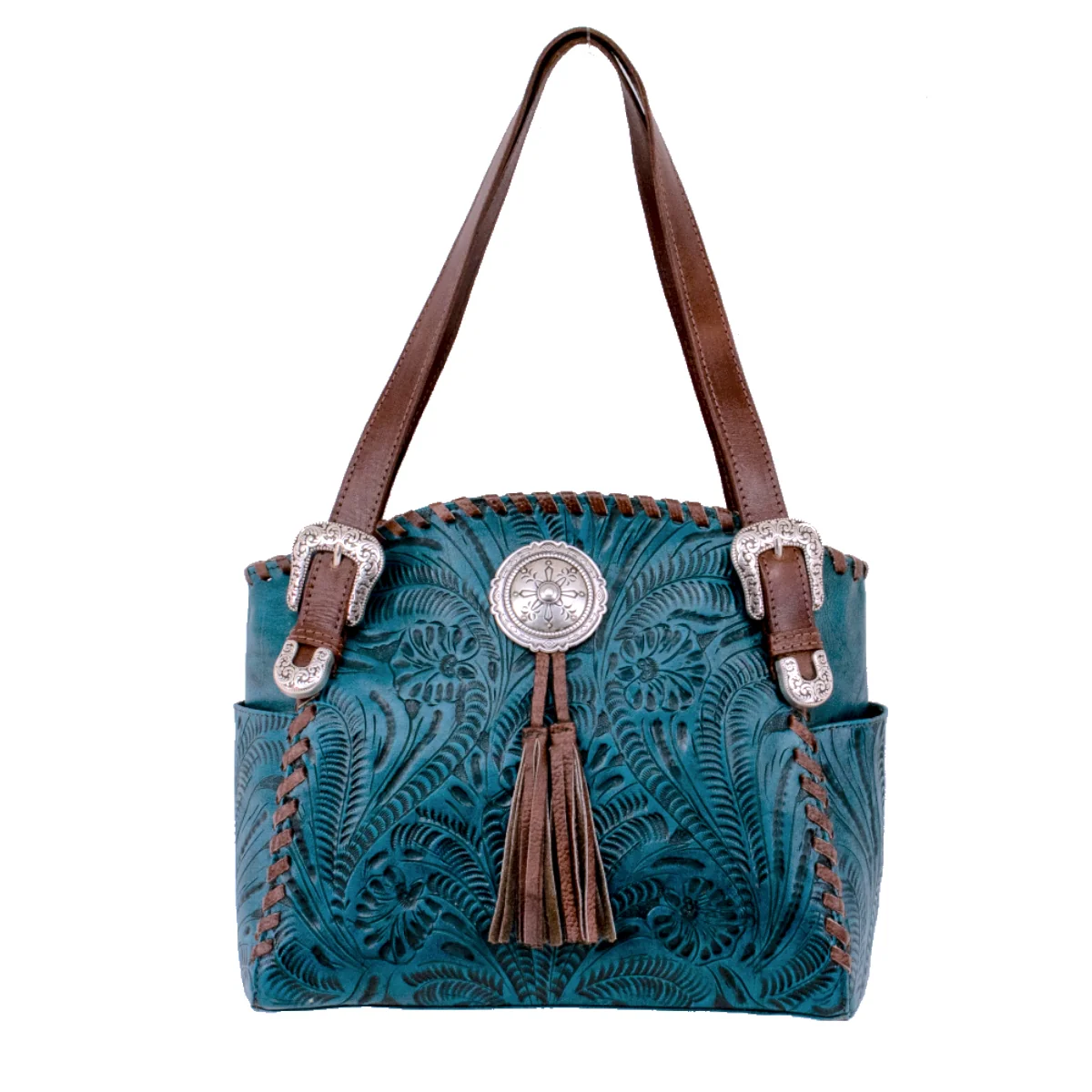 American West Lariats and Lace Multi-Compartment Tote with Conceal Carry Pocket on Back - Image 5