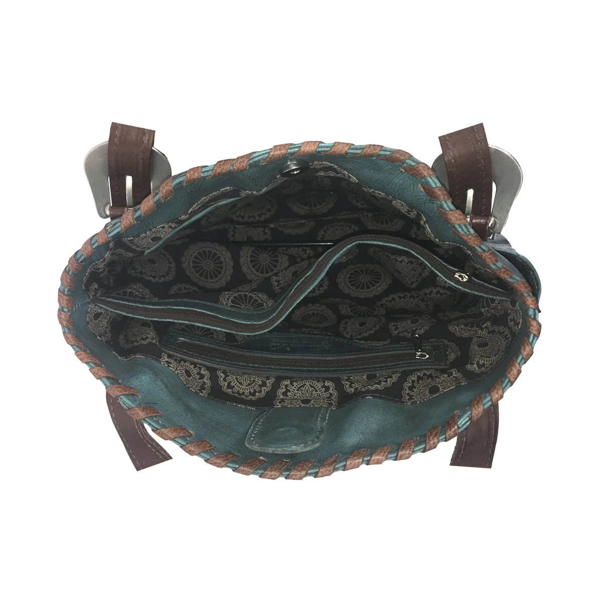 American West Lariats and Lace Multi-Compartment Tote with Conceal Carry Pocket on Back - Image 6
