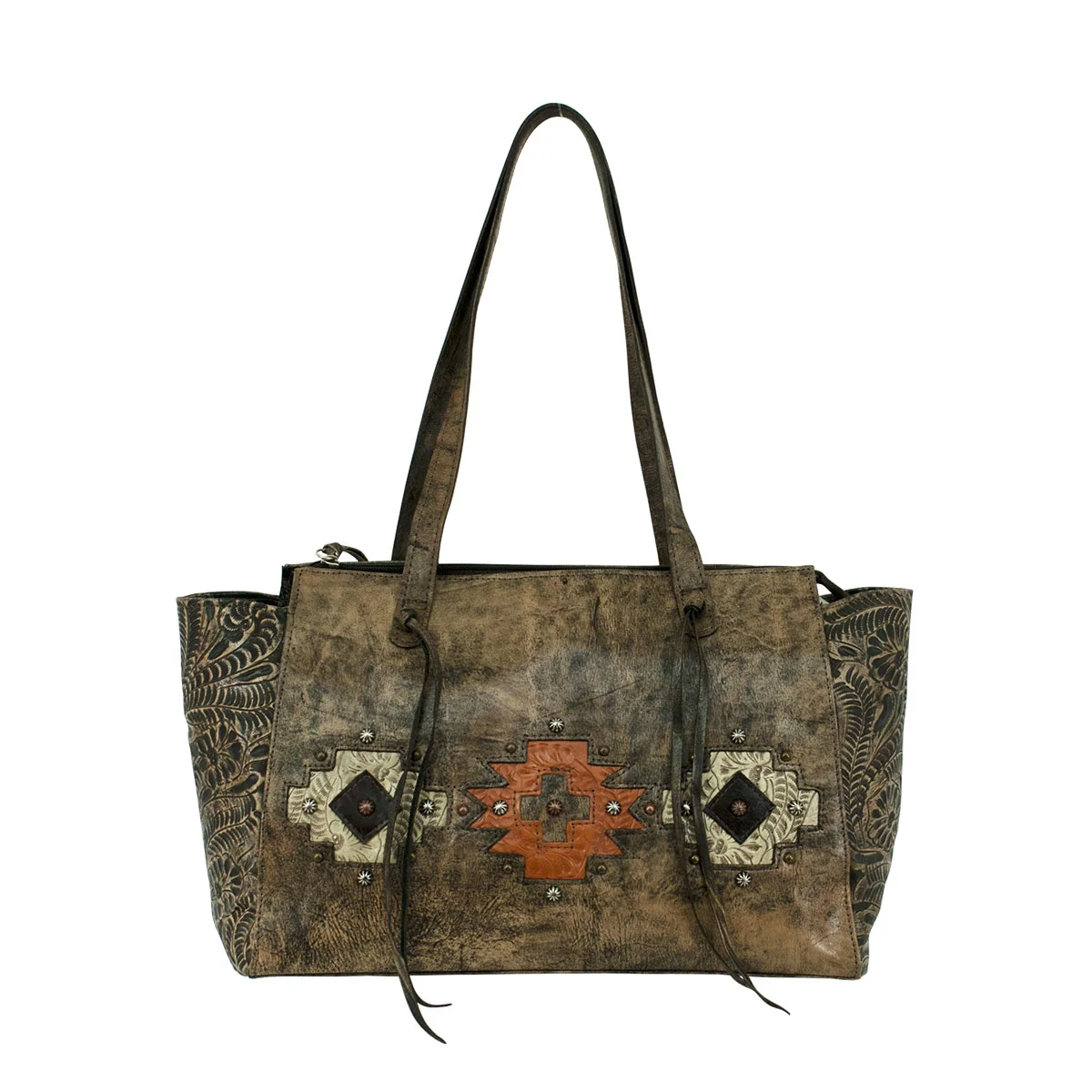 American West Navajo Soul Zip Top Tote with Conceal Carry Pocket on Back - Image 5