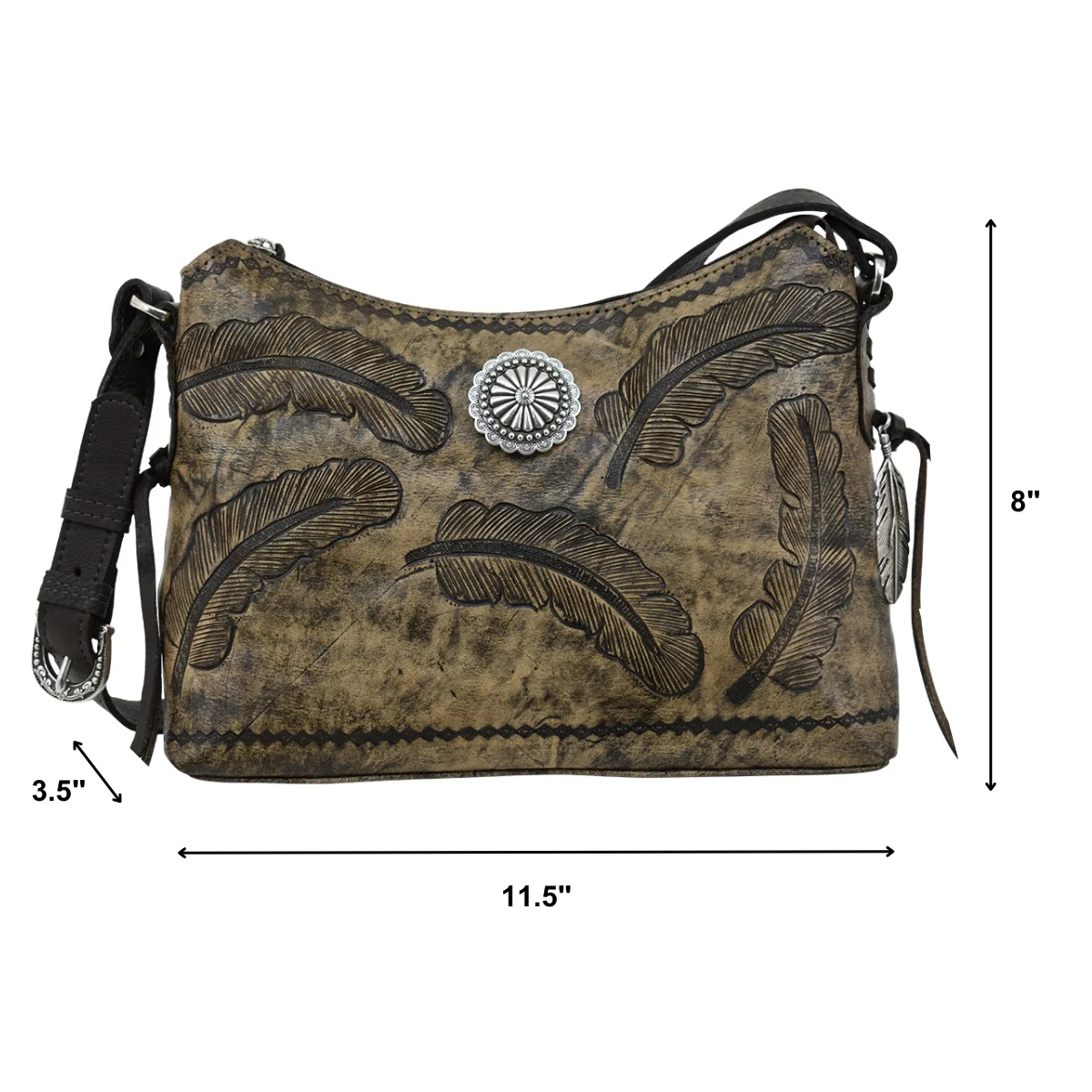 American West Sacred Bird Zip Top Shoulder Bag - Image 5