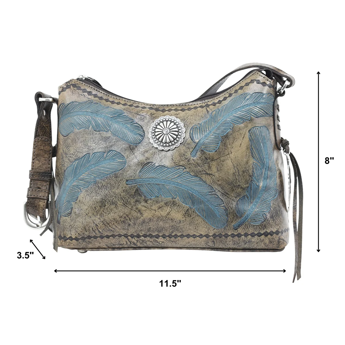 American West Sacred Bird Zip Top Shoulder Bag - Image 5