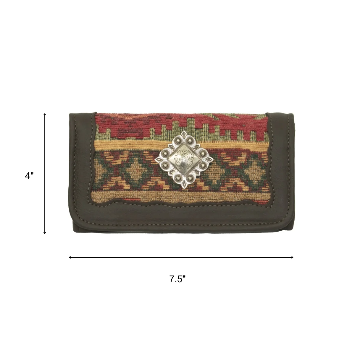 American West Santa Fe Woven Tapestry Ladies Tri-Fold Wallet - Image 4
