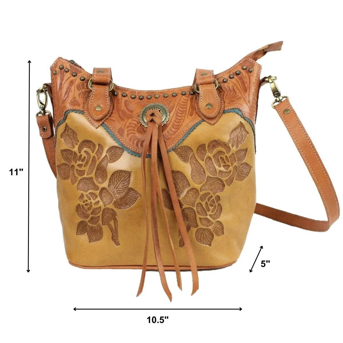 American West Texas Rose Large Zip Top Bucket Tote - Image 4