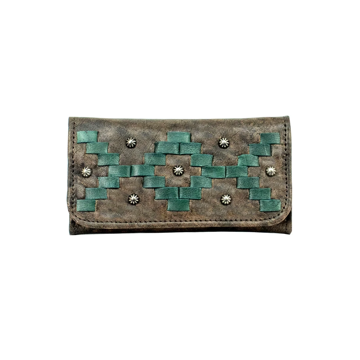American West Tribal Weave Ladies Tri-Fold Wallet - Image 2