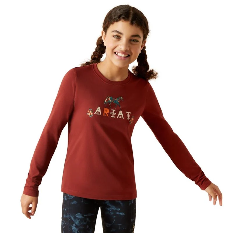 Ariat Girls Blossom Pony Tee - Image 2