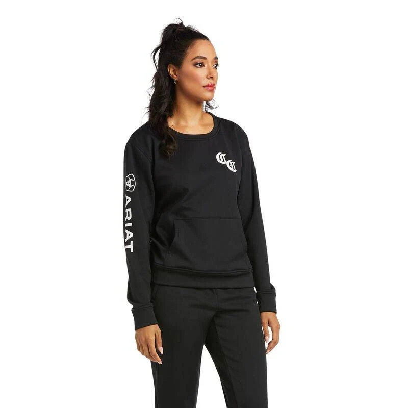 Ariat Ladies Compton Cowboys Tek Fleece Crew Sweat - Image 2