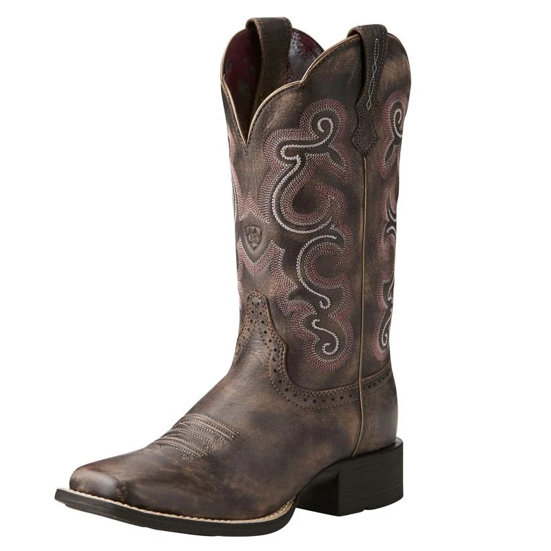 Ariat Ladies Quickdraw Sq Toe Chocolate Boots - Image 3