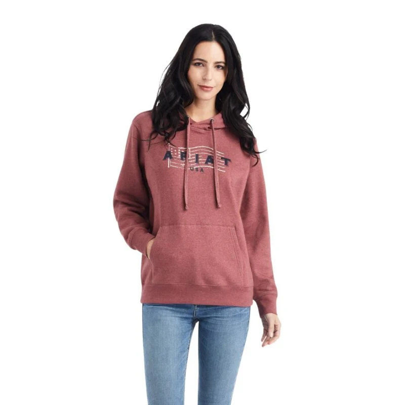 Ariat Ladies Real Usa Chest Logo Hoodie - Image 3