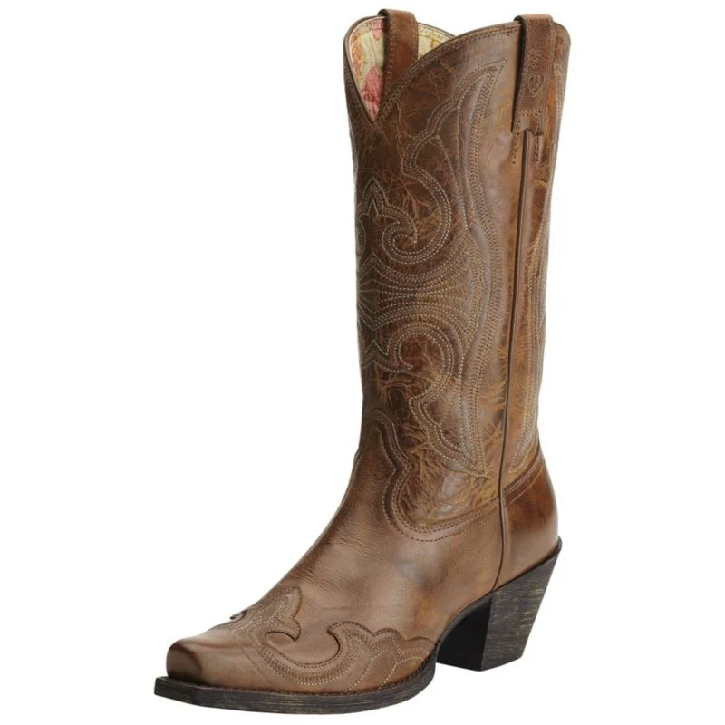 Ariat Ladies Round Up D Toe Wingtip Western Boots - Image 2