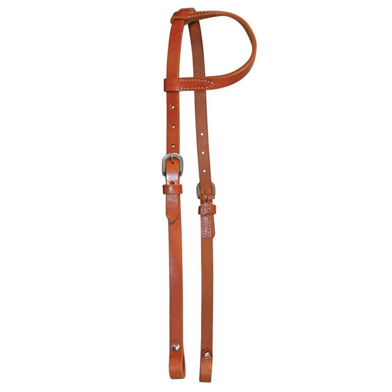 Circle Y One Ear Single Ply Headstall Horse Walnut - Image 3