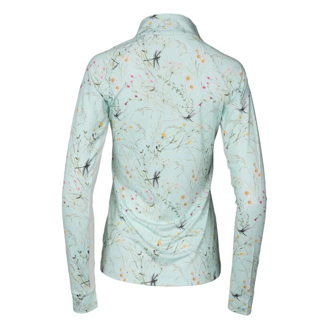 Dapplebay Ladies Dragonfly Meadow 1/4 Zip Long Sleeve Riding Top - Image 2