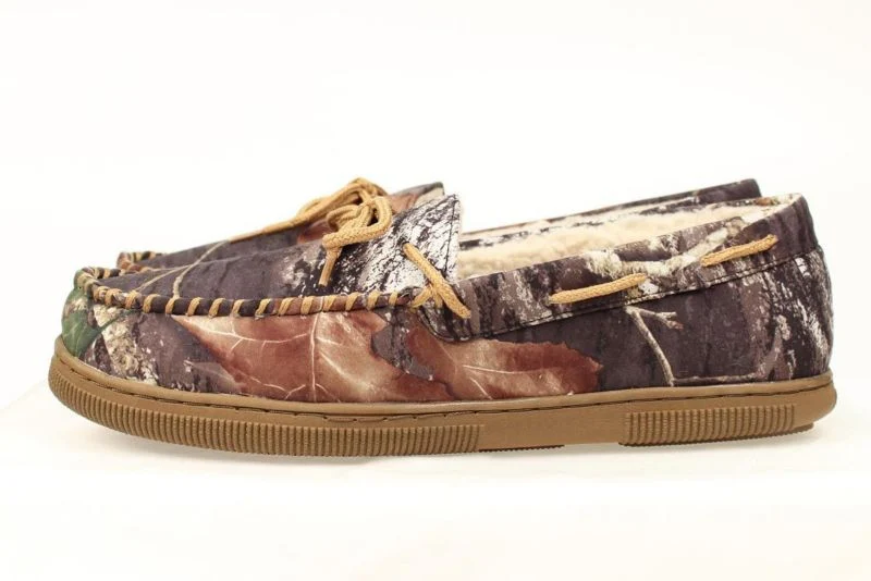 Dbl Barrel Mens Fleece Lined Moccasin 8 Oak