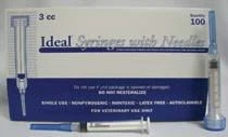 Disposble Luer Lck Syr W Nedle 3mm 100 Pk