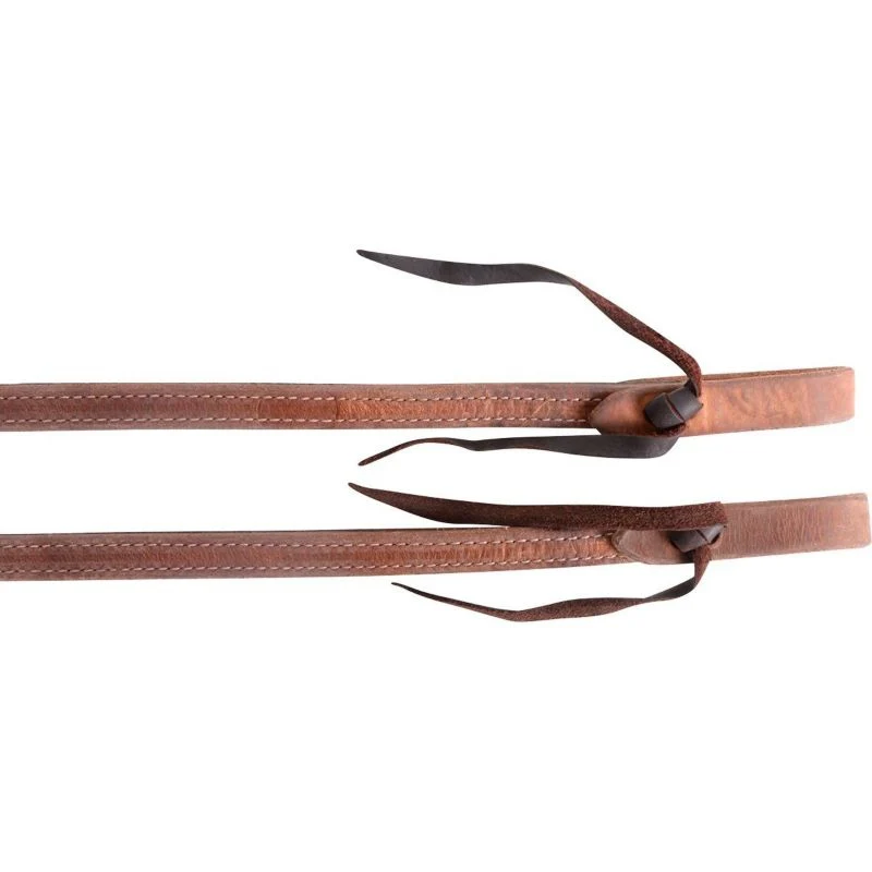 Double/Stitch 5/8 Harness/Latigo Split Rein Hvy Br - Image 2