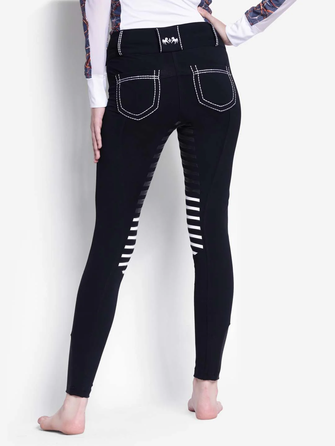 Equine Couture Ladies Saddle Stitch Extended Knee Patch Breeches - Image 7