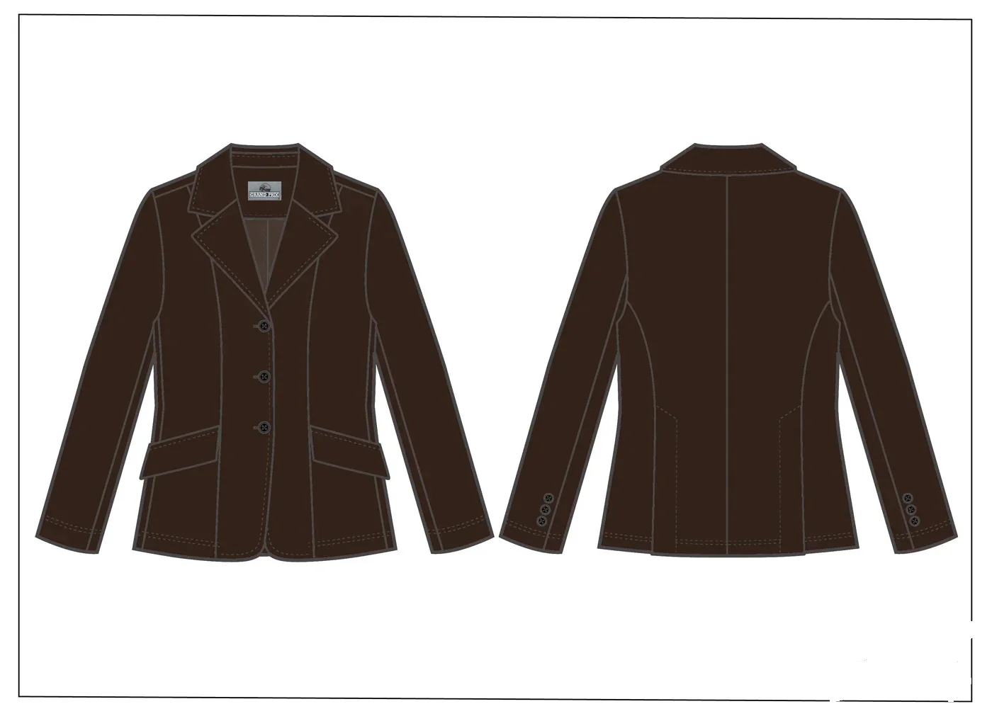 Grand Prix Ladies EQJ 3 Button NY Tech Show Coat - Image 3