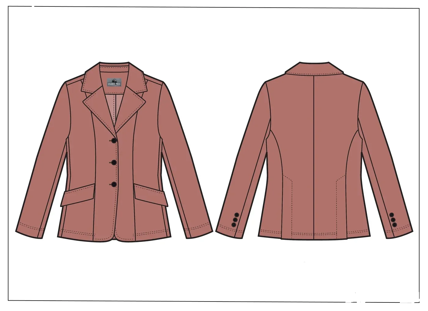 Grand Prix Ladies EQJ 3 Button NY Tech Show Coat - Image 4