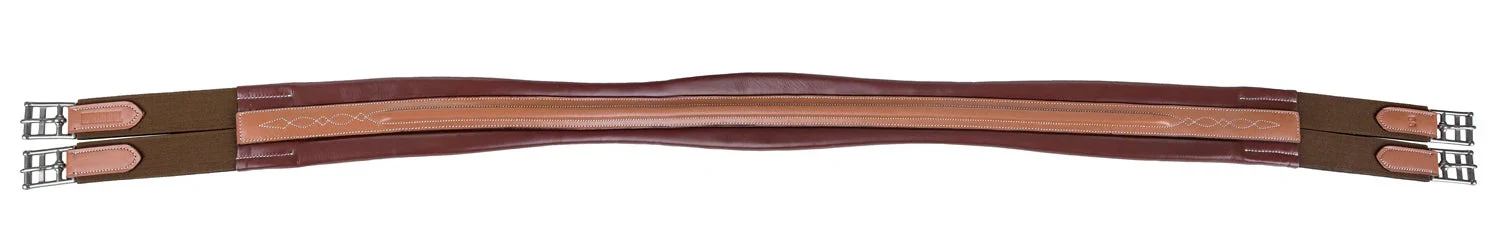 Henri de Rivel Laureate Raised Chafeless Leather Girth with Fancy Stitching