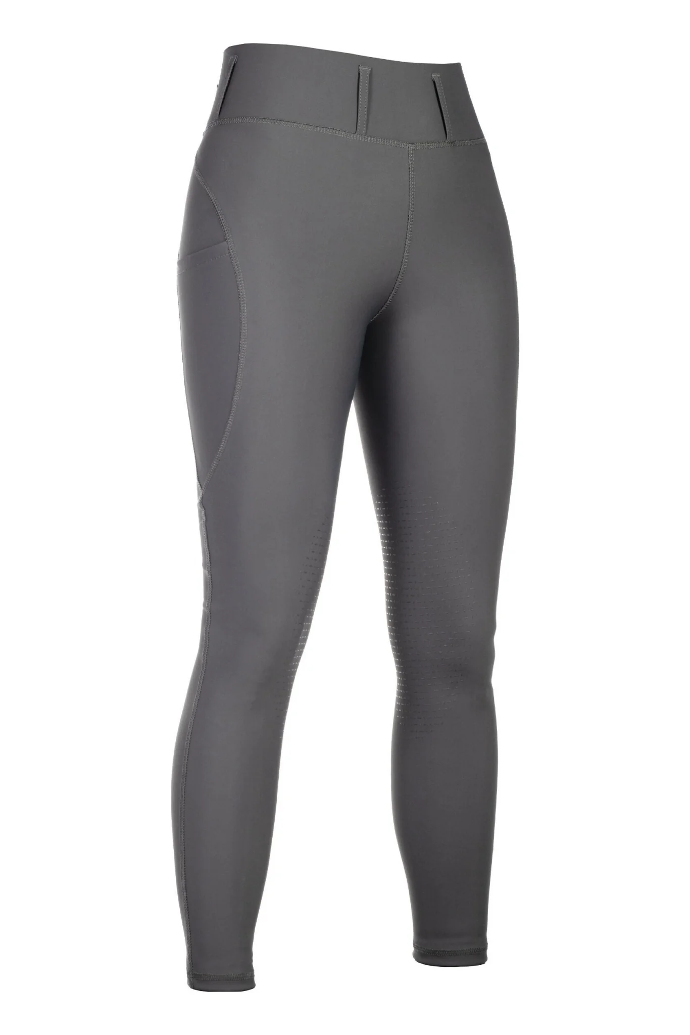 HKM Ladies Jil High Waist Sil. Knee Patch Riding Leggings - Image 4