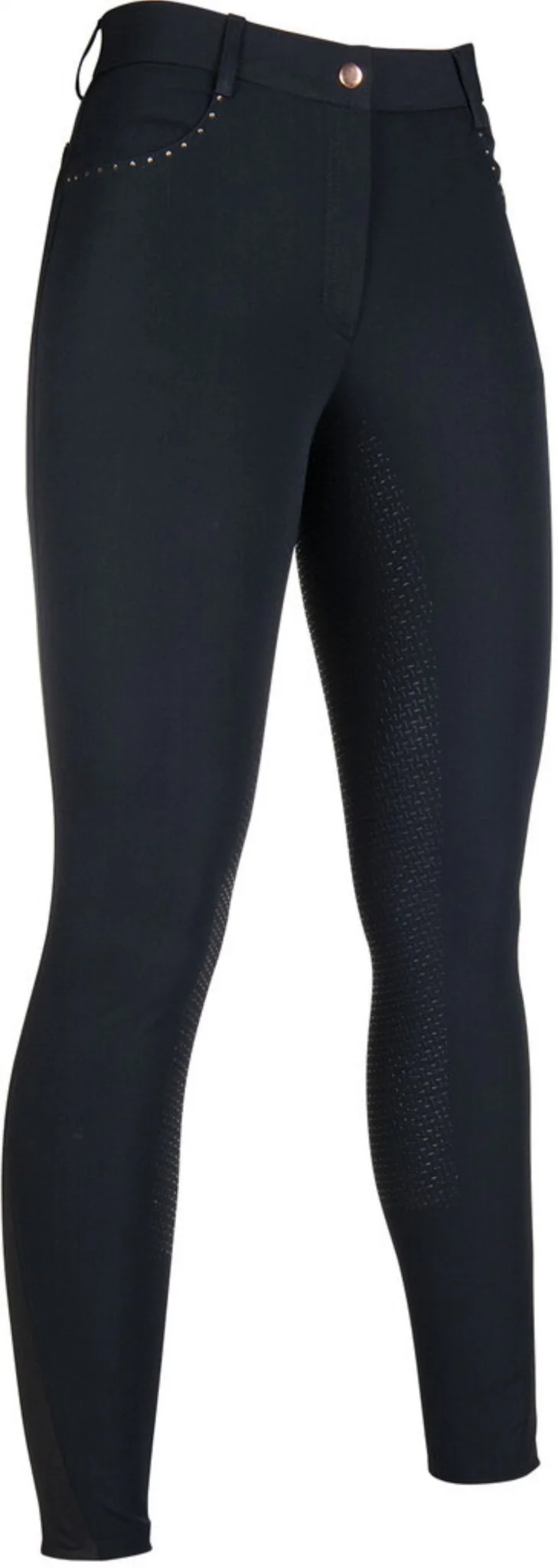 HKM Ladies Rosegold Glamour Full Seat Riding Breeches - Image 7