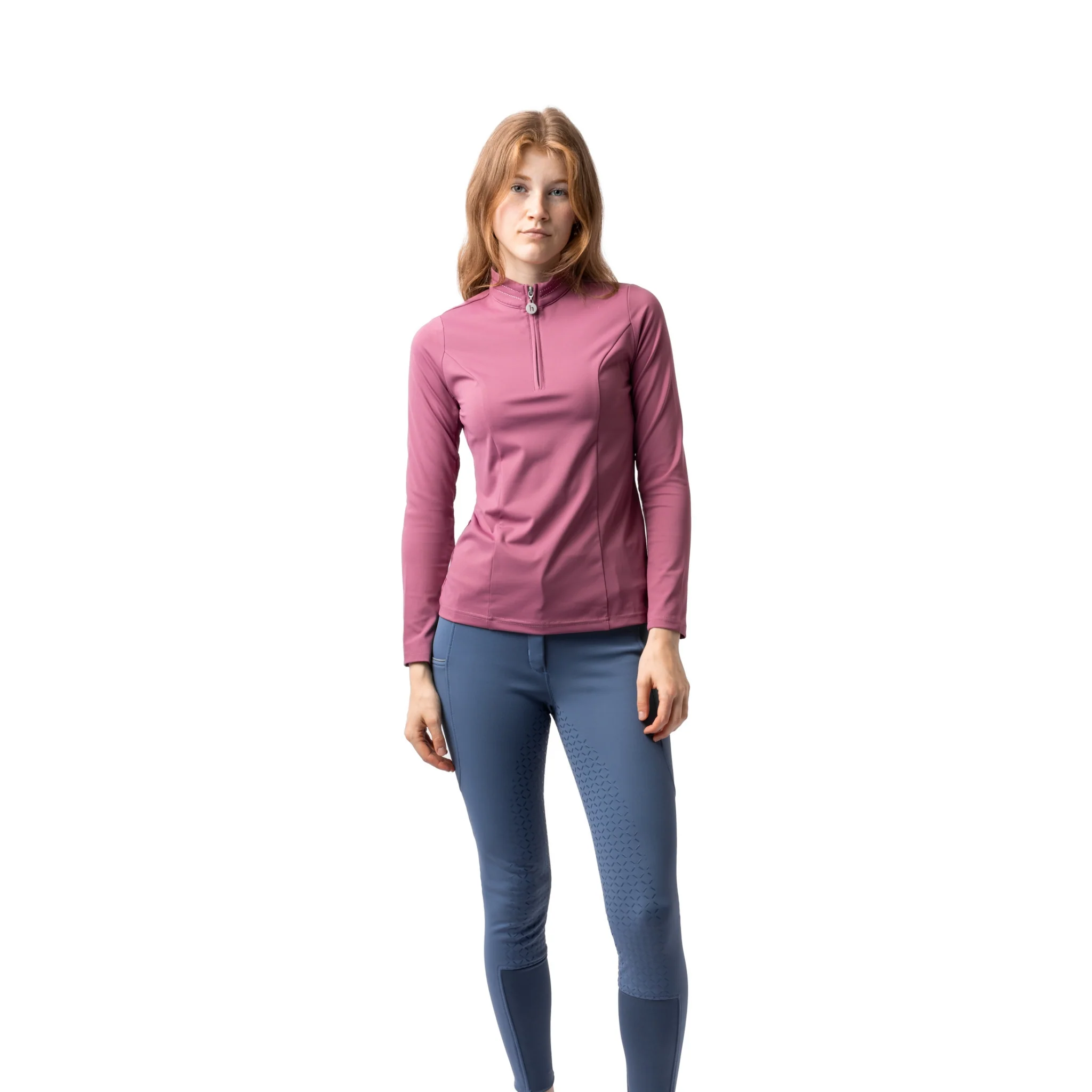 Horze Eloise Ladies Quarter Zip Long Sleeve Training Shirt - Image 3
