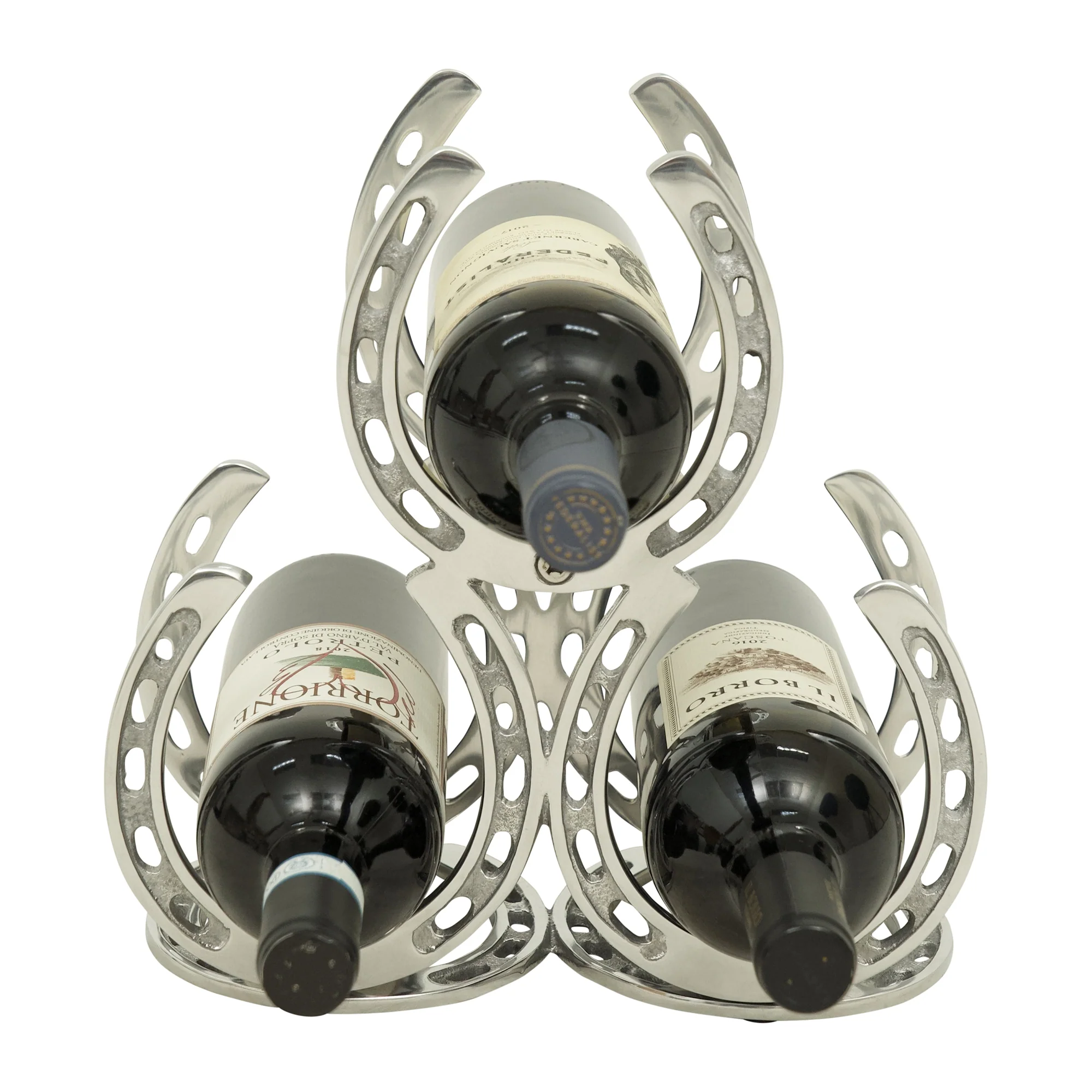 Huntley Equestrian Horseshoe 3-Bottle Wine Rack - Image 2