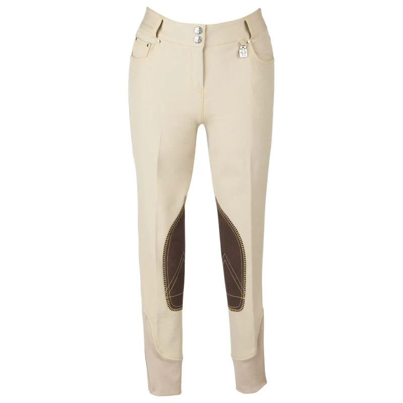 Huntley Ladies Beige Knee Patch Riding Pant