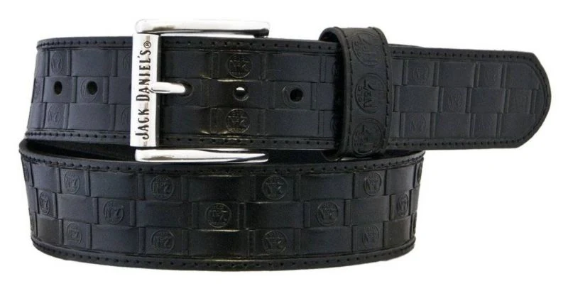 Jack Daniel's Logo Basket Weave Leather Belt 32 Bl