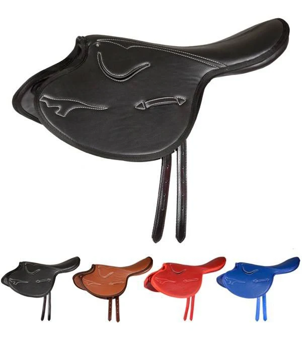 Jacks Leather Thoroughbred Jockey Saddle Black - Image 2