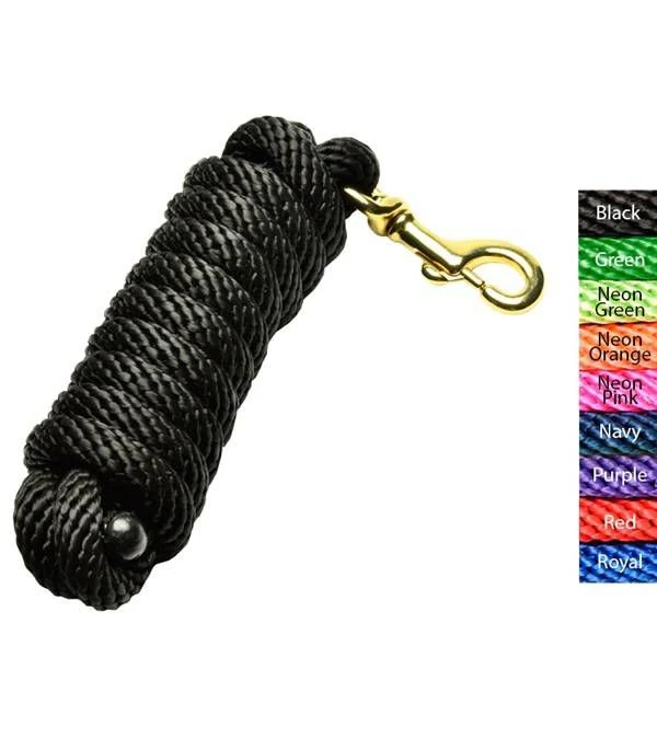 Jacks Poly Lead Rope 5/8" X 10' Black - Image 3