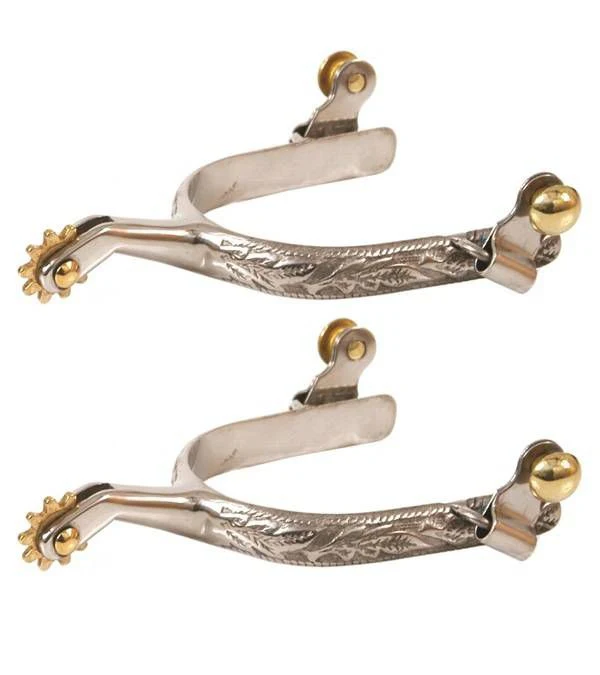 Jacks Spurs with Engraved Leaf Design - Sold in Pa - Image 2