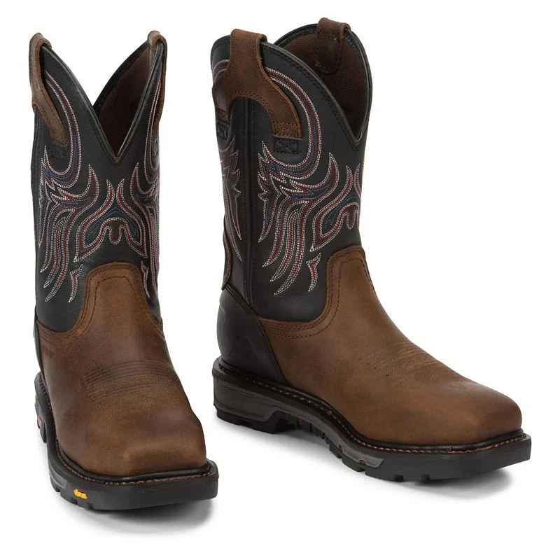 Justin Mens Commander X5 Steel Black Boots