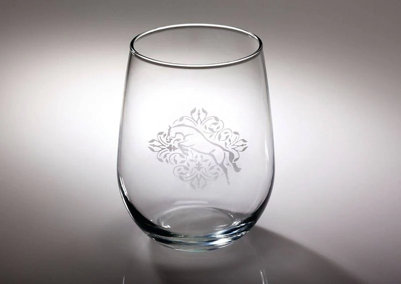 Kelley Floral Etched Stemless Wine Glass - Image 6