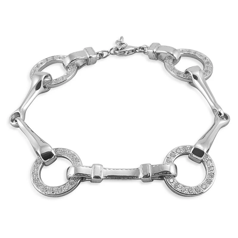 Kelly Herd S Slv Dbl Horseshoes Necklace Clear