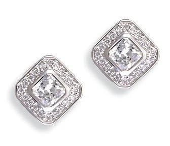Kelly Herd Square Clear Earrings