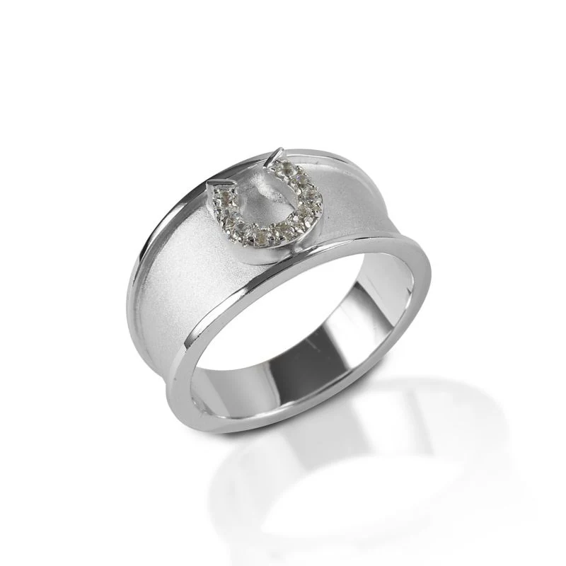 Kelly Herd Sterling Silver Wide Horseshoe Ring 6 - Image 2