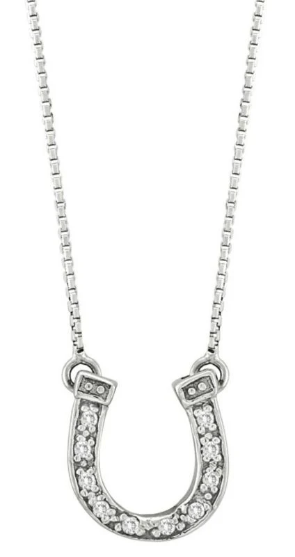 Kelly Herd Sterling Slv Dangle Horseshoe Necklace