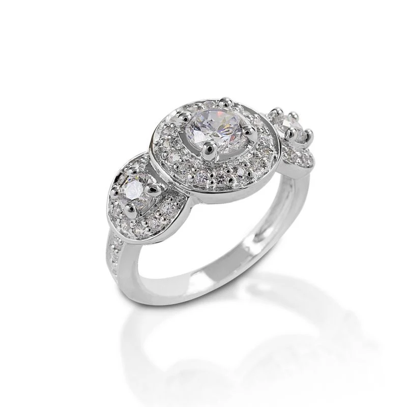 Kelly Herd Three Stone Ring SS