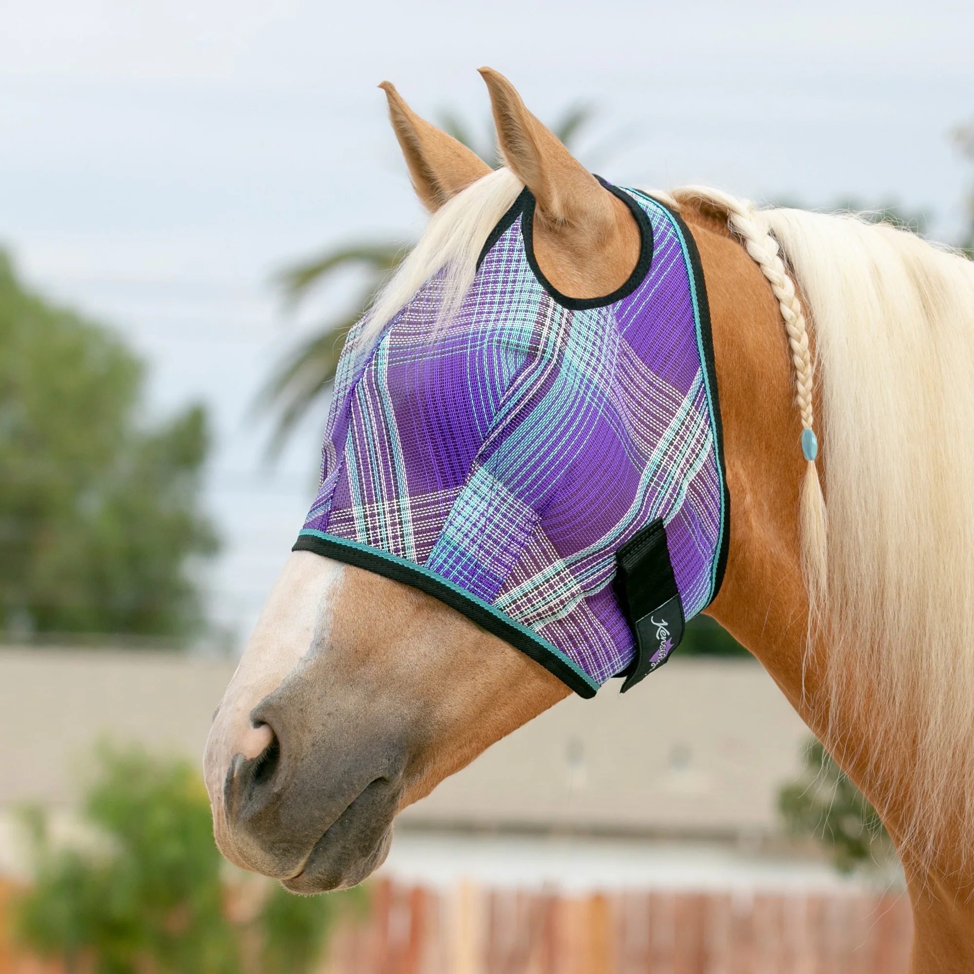 Kensington Fly Mask with 73% UV Protection - Open Top Design - Image 11