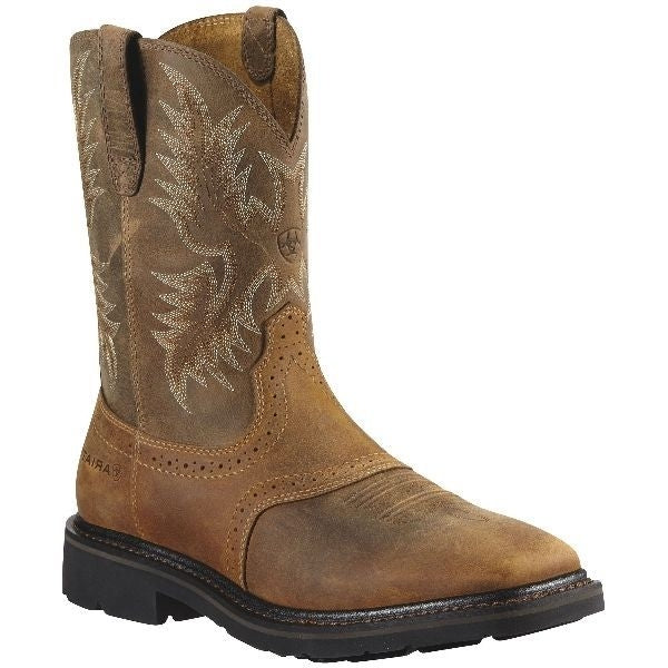 Mens Sierra Sq Toe Safety Toe Boot 10 D Aged Bark - Image 21